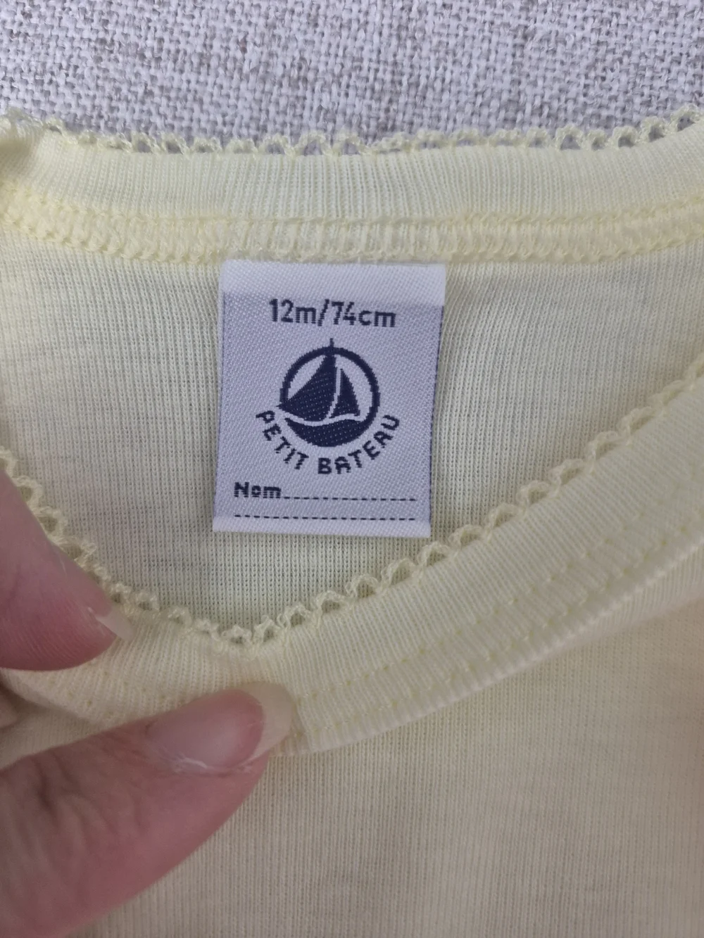 Petit Bateau Baby Girl 2 Pack Short Sleeve Picot Trim Bodysuits 12M